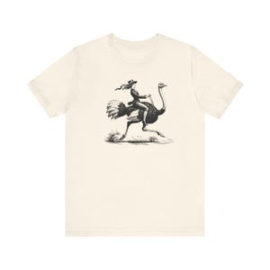 Retro Woman Riding Ostrich Shirt, Funny Retro Shirt, Animal Lover Shirt, Ostrich Shirt, Weird Shirts, Cool Graphic Tee, Vintage Retro TShirt image 5