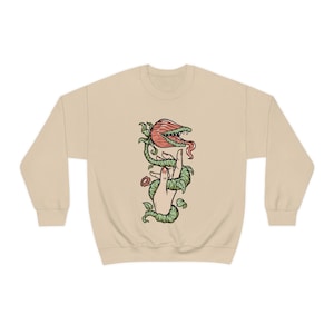 Venusfliegenfalle Sweatshirt, Plant Mom Shirt, fleischfressende Pflanze Sweatshirt, Pflanzenliebhaber Geschenk, Goblincore Shirt, Cottagecore Shirt, Whimsical Bild 4