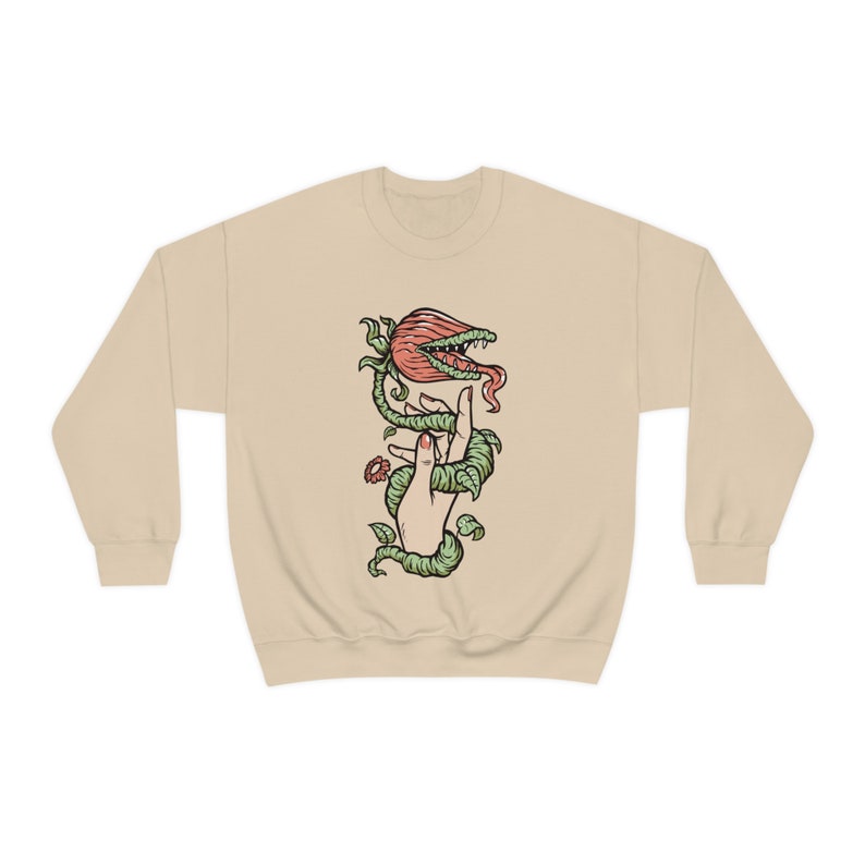 Venusfliegenfalle Sweatshirt, Plant Mom Shirt, fleischfressende Pflanze Sweatshirt, Pflanzenliebhaber Geschenk, Goblincore Shirt, Cottagecore Shirt, Whimsical Bild 4