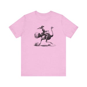Retro Woman Riding Ostrich Shirt, Funny Retro Shirt, Animal Lover Shirt, Ostrich Shirt, Weird Shirts, Cool Graphic Tee, Vintage Retro TShirt image 8