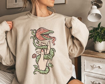 Venus Fly Trap Sweatshirt, Plant Mom Shirt, Carnivorous Plant Sweatshirt, Plant Lover Gift, Goblincore Shirt, Cottagecore Shirt, Whimsical