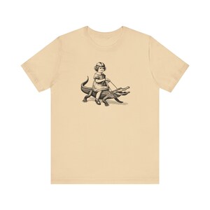 Retro Girl Riding Alligator Shirt, Funny Retro Shirt, Animal Lover Shirt, Weird Shirts, Gator Tee, Cool Graphic Tee, Vintage Retro T-Shirt image 7