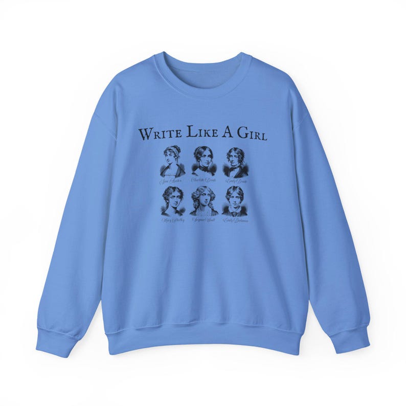 Sweater schrijven als een meisje, literair shirt voor boekenliefhebbers, klassiek literatuurcadeau, Brontë-shirt, literair meisjesshirt, Jane Austen-cadeaus afbeelding 8