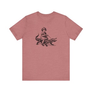 Retro Girl Riding Alligator Shirt, Funny Retro Shirt, Animal Lover Shirt, Weird Shirts, Gator Tee, Cool Graphic Tee, Vintage Retro T-Shirt image 8
