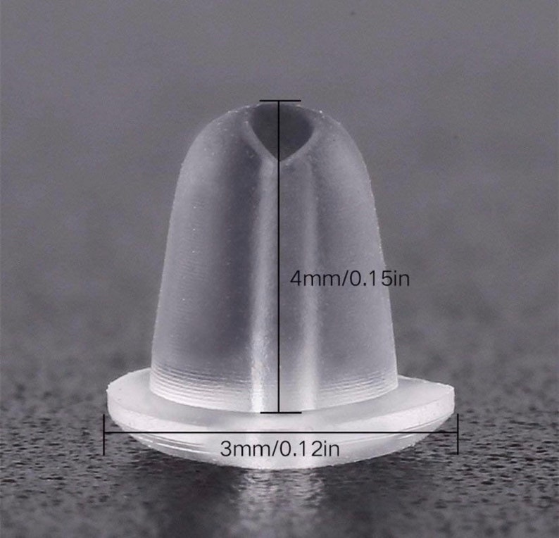 Ohrring zurück Silikon Stopper Ohrringe-Rückseite, Silikon-Stopper, Gummi-Ohrringe, Rückseite 4 mm, Bestseller-Angebot Bild 4