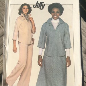 VINTAGE Simplicity 8169 Misses’ Jiffy Pullover Top, Pants and Skirt size 12