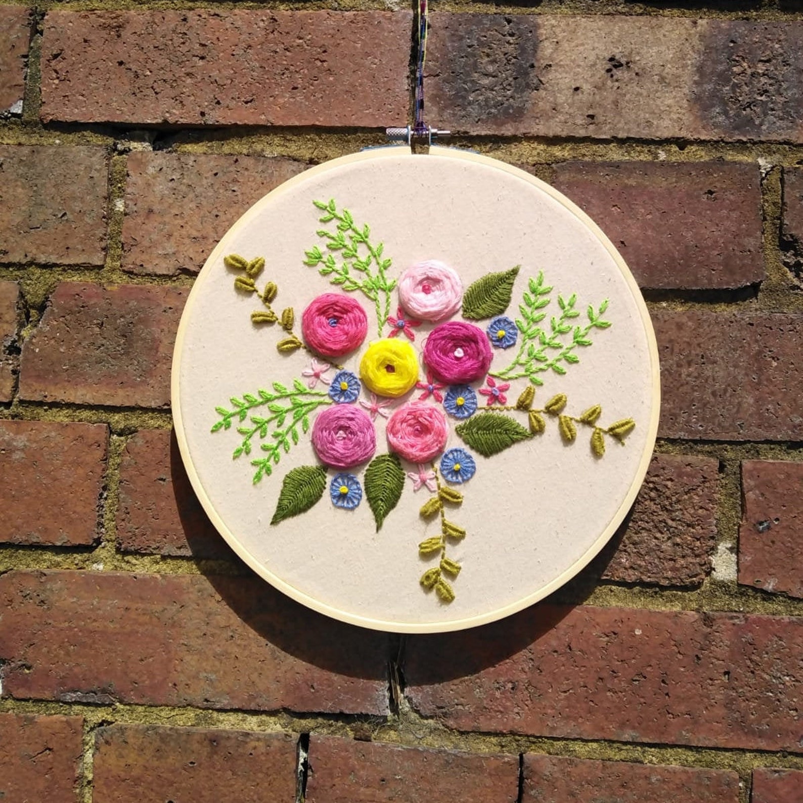 Handmade Floral Embroidered Hoop Etsy UK