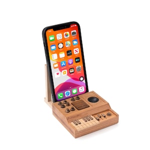 Synth Toys phone holder for desk, table cellphone stand, gift for musician, synthesizer stand