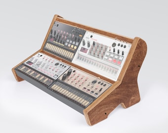 Wooden Stand For 4X Korg Volca With Cable Managment / Volca Synthesizer Stand / korg Volca Stand