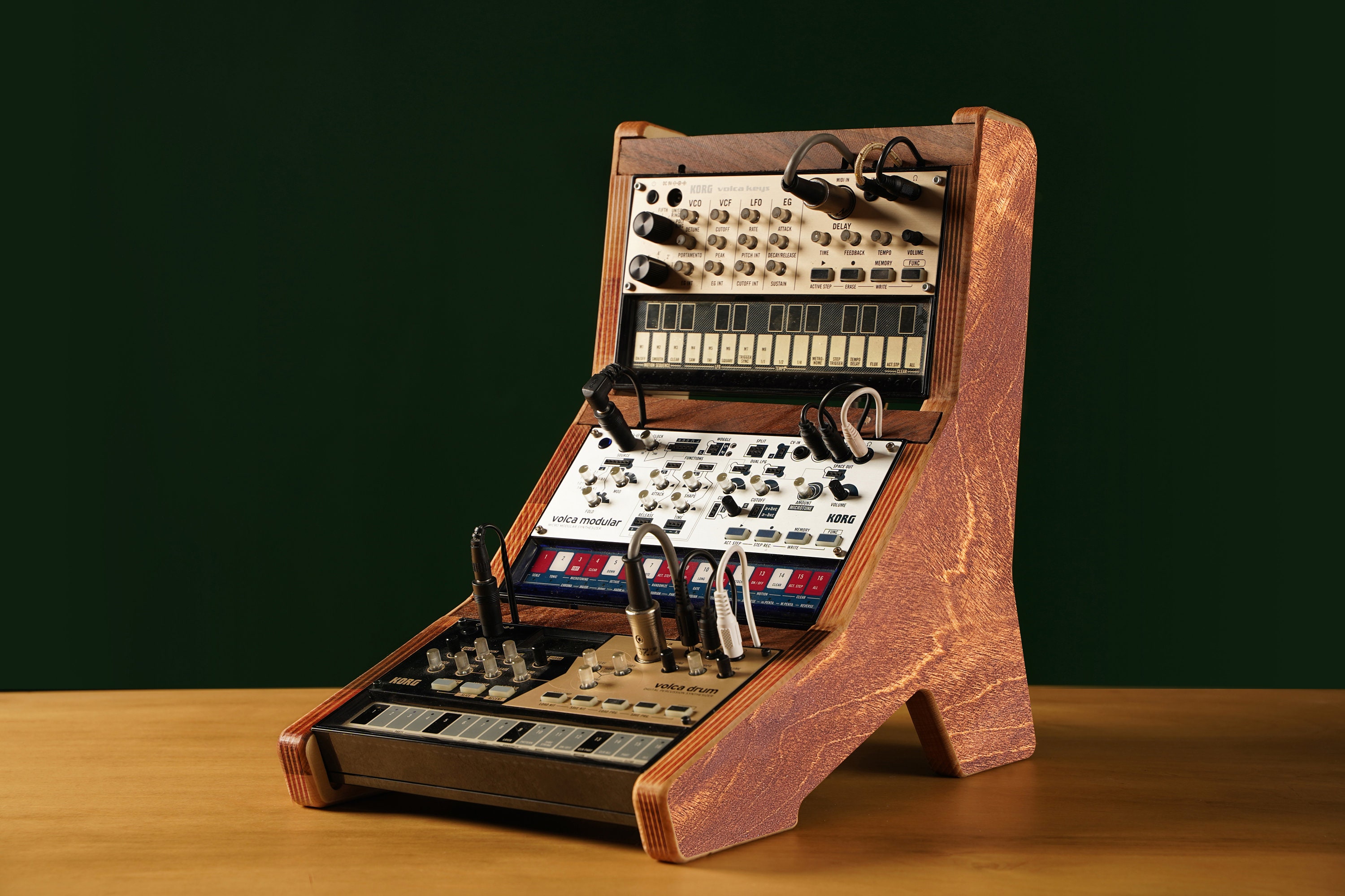 Korg Volca 3-tier Wooden Stand With Cable Management / Volca Synthesizer/  Synthesizer Stand 