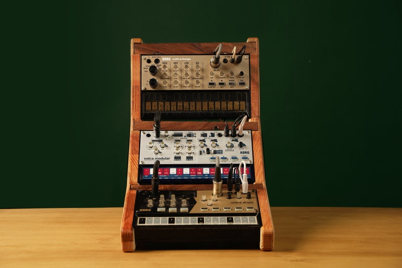 Korg Volca 3-tier Wooden Stand with Cable Management / volca synthesizer/ synthesizer stand image 2