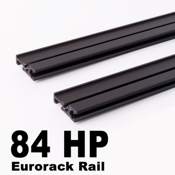 84HP Eurorack Rail, Modular Synthesizer Rails, DIY Eurorack Case 84HP, Eurorack Case Hardware, Modular Synthesizer Rails - BLACK