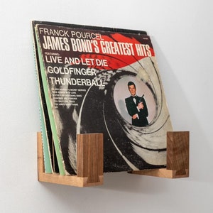 Handmade Walnut Floating Vinyl Record Shelf: Wall-Mounted LP Storage