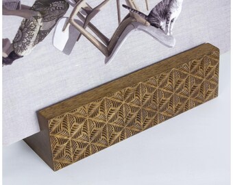 Handmade Walnut Vinyl Record Stand: Geometric LP Holder
