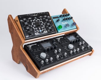 2-Tier Desktop Pedalboard suitable For 4 Elektron Digi's and fx Pedals / Desktop Effects Pedal Stand / Synthesizer stand