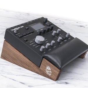 Suporte de madeira de nogueira com almofada de pulso para Elektron Digitakt Digitone