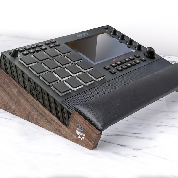 Akai MPC Live MK2 Custom stand with wrist pad rack solid Walnut wood / MPC Live Stand