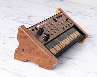 Volca Stand /  wooden stand with maple veener for Korg Volca synthesizer units In Two Different Angles