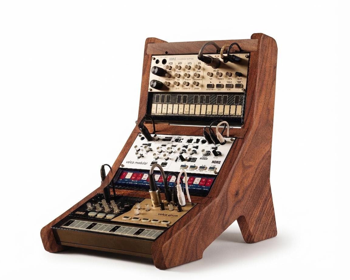 Korg Volca 3-tier Wooden Synthesizer Stand With Cable Management