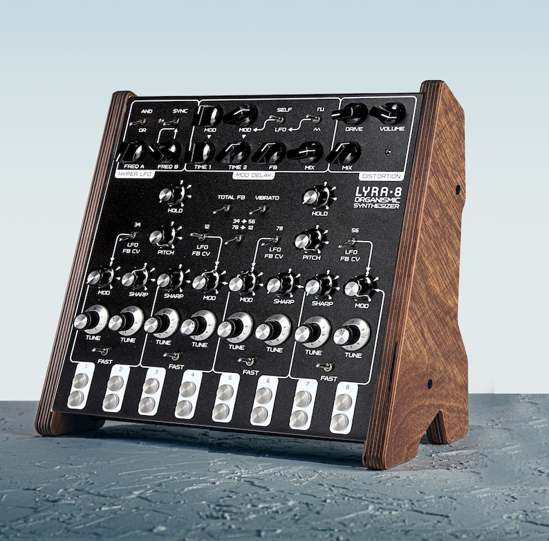 SOMA Labs Lyra8 Synthesizer Holzständer in 2 verschiedenen Winkeln / Lyra8 Stand / Lyra8 Synthesizer Ständer Bild 2