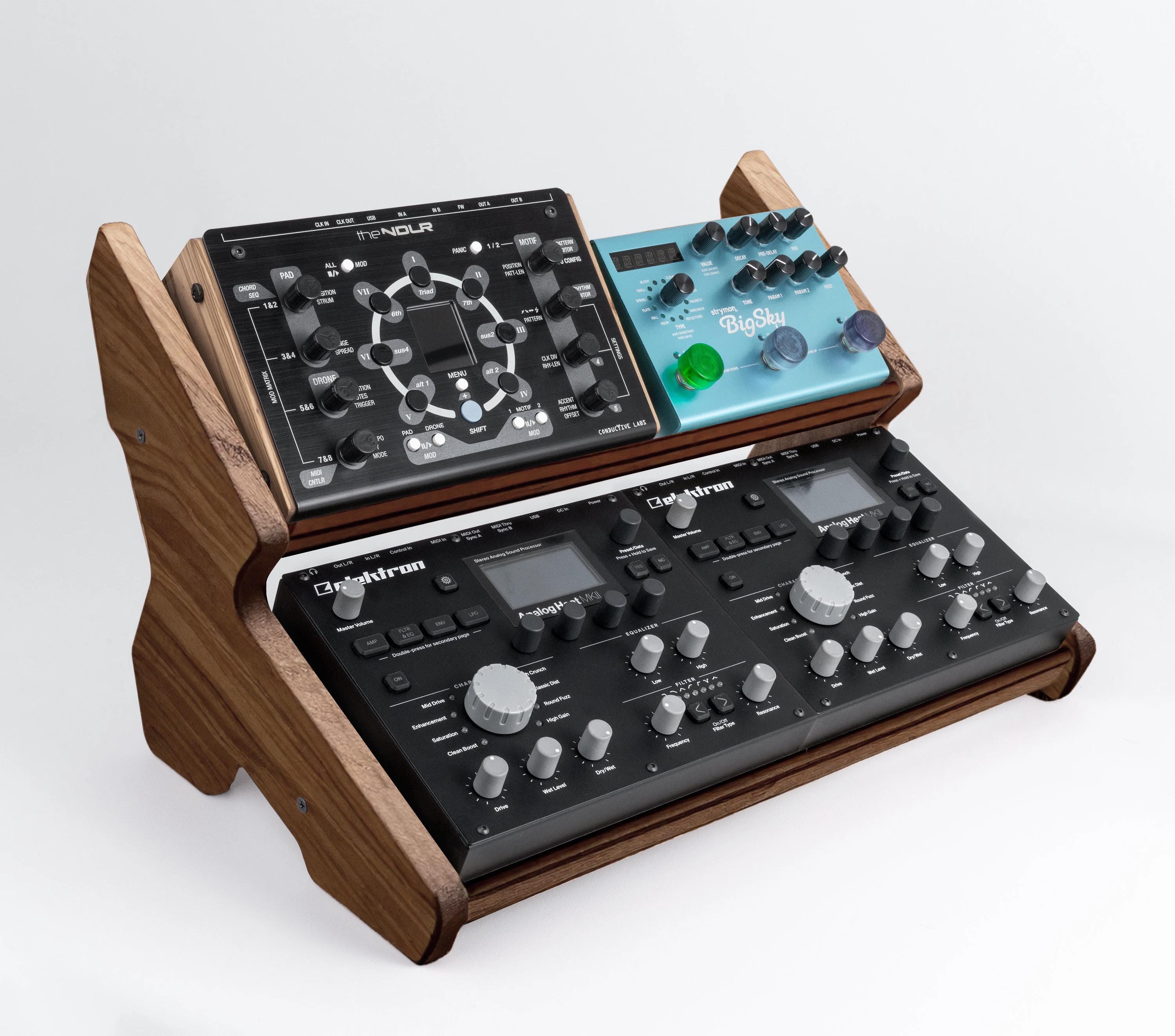 2-Tier Desktop Pedalboard geeignet für 4 Elektron Digi's und FX Pedale / Desktop Effekt Pedal Ständer/Synthesizer Ständer
