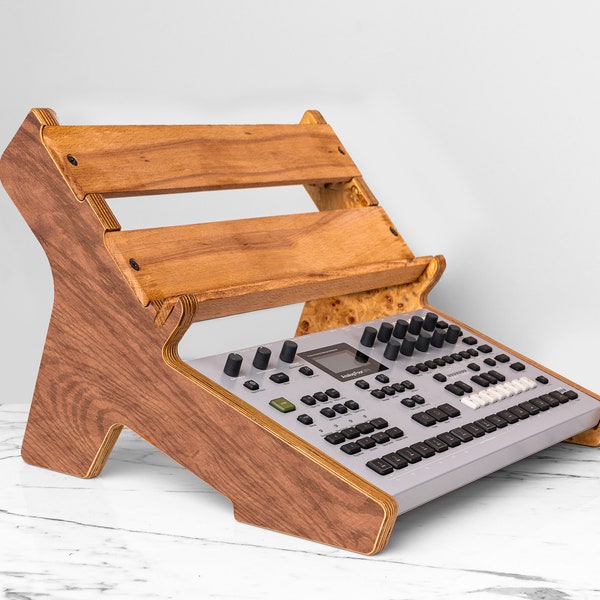 Elektron supporto in legno a 2 livelli per Analog Four MKII e Analog Rytm MKII + Gears Stand al secondo piano