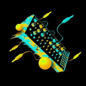 Semi modular synthesizer Artwork Digital Download File / PNG File/ synthesizer artwork/ Digital Download/ synthesizer art