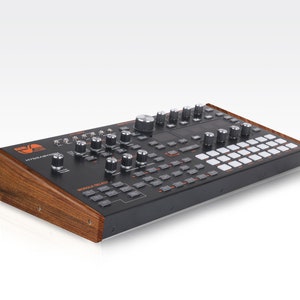 ASM Hydrasynth Desktop Side Panels in Solid Olive and Walnut Wood/ Hydrasynth Stand