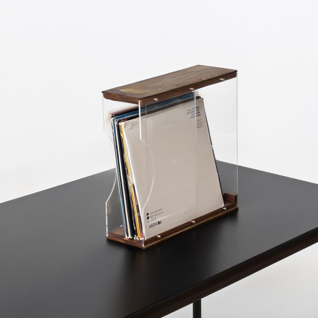 Empty Record Rack Vinyl Record Display Rack | Wooden & Clear Plexiglass Record Storage ...