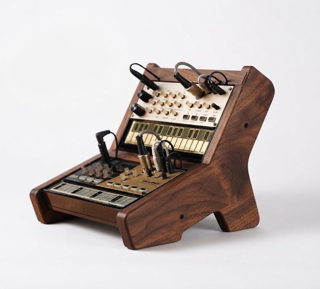 Korg Volca 2-tier Wooden Synthesizer Stand With Cable Management