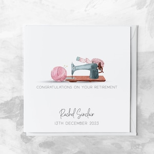 Happy Retirement Card | Custom Congratulations On Your Retirement Card | Personalised Knitting-Themed Leaving Work Card |