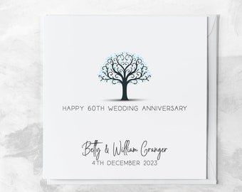 60 Year Wedding Anniversary Card | Diamond Anniversary Card | Happy 60th Anniversary | Custom Anniversary Card for Him, Her, Husband, Wife