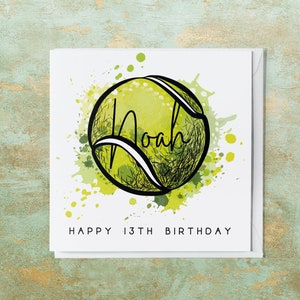 d'anniversaire de tennis de 13 ans personnalisée | 13ème carte de tennis d'anniversaire | 2012 | Pour fils, fille, petit-fils, petite-fille, nièce, neveu