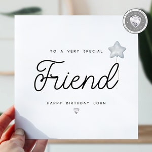 Carte d'anniversaire d'un ami | Carte d'anniversaire pour lui | Carte de voeux pour un ami spécial | Cadeau d'anniversaire pour un ami | Jolie carte pour un ami | Carte pour BF