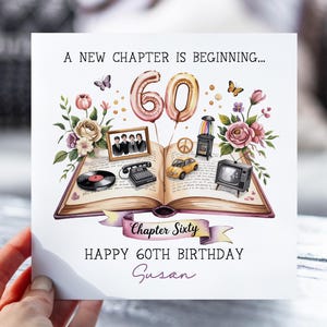 Carte d'anniversaire pour fille, nièce, soeur, grand-mère, amie, femme, maman | Nouveau design du livre Chapter Sixty | Carte personnalisée pour elle