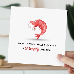 Carte d'anniversaire drôle de crevettes pour partenaire | Carte de blague pour lui, homme | Carte grossière pour elle | Carte d'anniversaire pour mari, petit ami, meilleure amie, meilleur ami