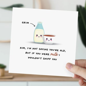 Carte d'anniversaire drôle de lait pour partenaire | Carte de blague pour lui, elle | Carte grossière pour elle | Carte d'anniversaire pour mari, petit ami, meilleure amie, meilleur ami