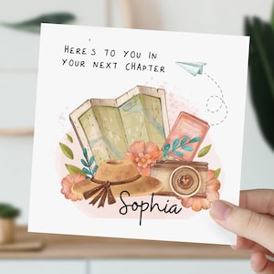 Personalised Next Chapter Card | Good Luck On Your Adventure Card | Moving Abroad, Gap Year Card | Going Travelling Gift | Emmigration Card