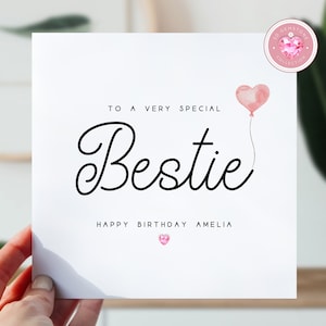 Carte d'anniversaire Bestie | Carte d'anniversaire pour elle | Carte de voeux pour le meilleur ami | Cadeau d'anniversaire Bestie | Jolie carte pour petite amie | Carte d'ami