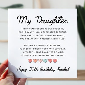Carte d'anniversaire pour fille | Carte d'anniversaire de fille de <br> Vous avez des idées ? Jolie carte poème pour elle | Carte d'anniversaire de 30 ans From The Heart pour fille, fille