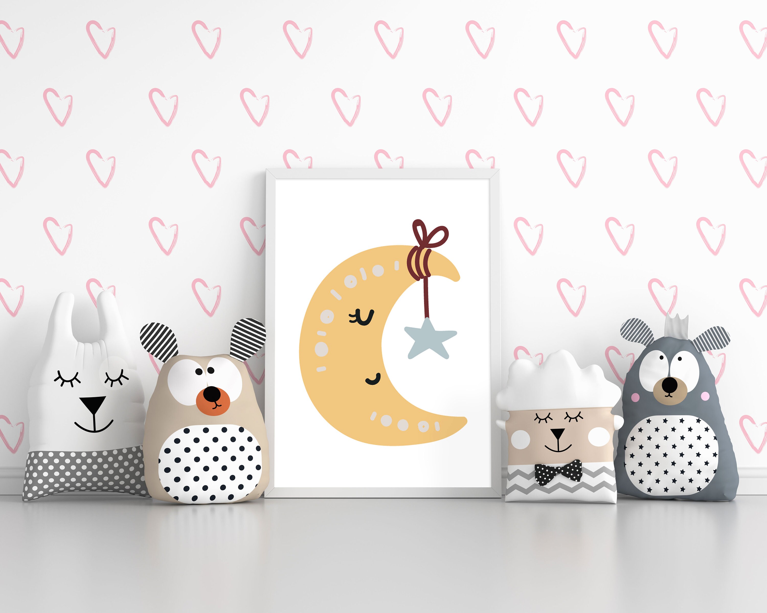 Baby Moon Print Nursery Wall Art Kids Room Décor | Etsy