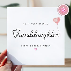 carte d'anniversaire de petite-fille | Carte d'anniversaire pour elle | Carte de voeux pour petite-fille | Cadeau d'anniversaire de petite-fille | Jolie carte de grand-mère