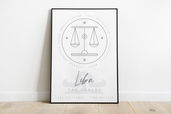 Libra Scales Zodiac Birthday Sign | Art Board Print