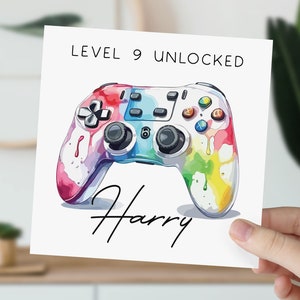 d'anniversaire de jeu de 9 ans | Carte de voeux déverrouillée | Carte Xbox pour elle et lui | Cadeau pour joueur de tout âge pour fils, fille, petit-fils