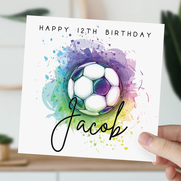 Personalised 12 Year Old Football Birthday Card | 12th Birthday Footie Card | 2012 | For Son, Daughter, Grandson, Granddaughter, Nephew