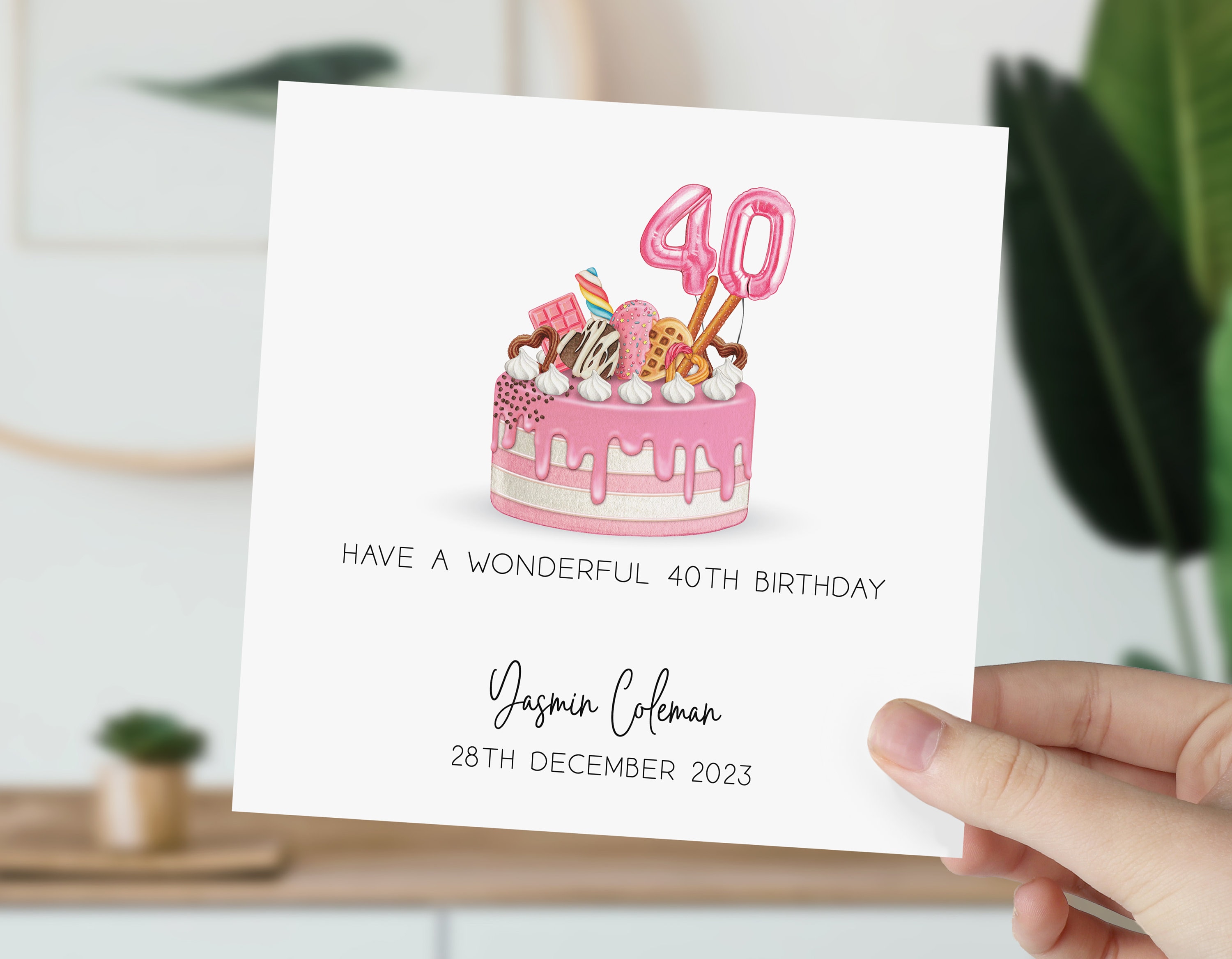 Biglietto Auguri 40° Compleanno Donna - Design Oro E Frasi Speciali - Old English Company - 5