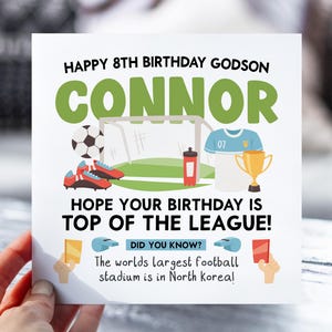8th Birthday Card for Boys | Football Birthday Card for Son, Grandson, Brother, Nephew | Kids Soccer Name Card | 8 Year Old Footie Gift