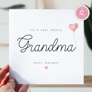 carte d'anniversaire de grand-mère | Carte d'anniversaire pour elle | carte pour grand-mère, grand-mère, grand-mère | Cadeau d'anniversaire de grand-mère | Jolie carte pour grand-mère | Carte simple Nan