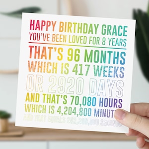 Carte d'anniversaire du compte à rebours arc-en-ciel de Zazzle.be Liste d'envies Vous avez des idées ? Carte Années, mois, semaines, jours, heures | Pour fils, fille, petit-fils, petite-fille, nièce, neveu