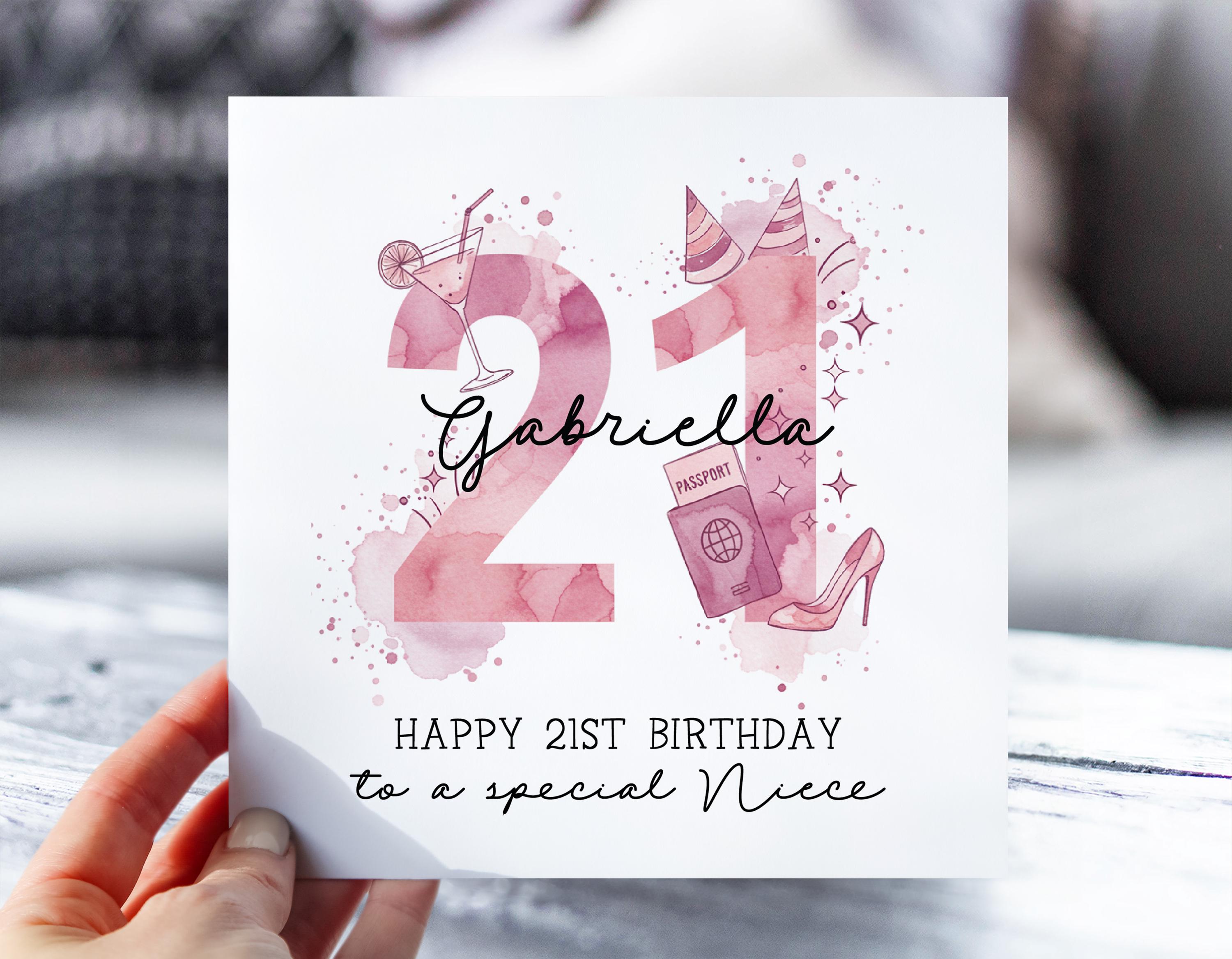 Personalised 21st Birthday Card | 21st Card for Girl, Daughter